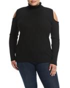 Cold-shoulder Turtleneck Sweater,