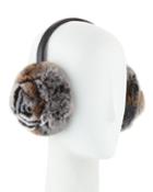 Petal Rosette Rabbit Fur Earmuffs, Gray