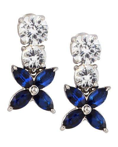 Cubic Zirconia Flower Earrings