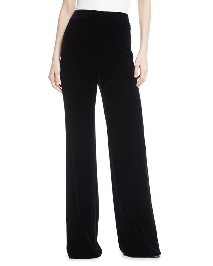 High-waist Wide-leg Velvet Pants
