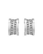 B.zero1 18k White Gold Pave Diamond Hoop Earrings