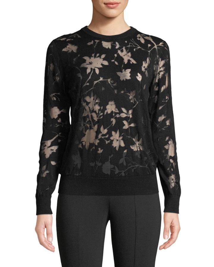 Burnout Floral-print Techno Top