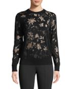 Burnout Floral-print Techno Top