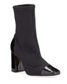 Minna Stretch Patent Leather Booties