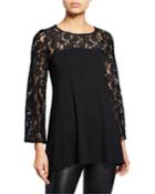 Sheer Lace High-low Blouse