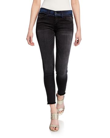 Mid-rise Skinny Jeans With Contrast Waistband
