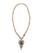 Multi-moonstone Pendant Necklace With