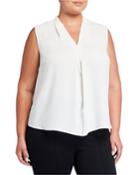 Plus Size Sleeveless V-neck Blouse