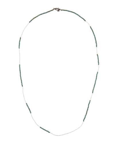 Long Titanium Hematite & Cultured Pearl Beaded Necklace