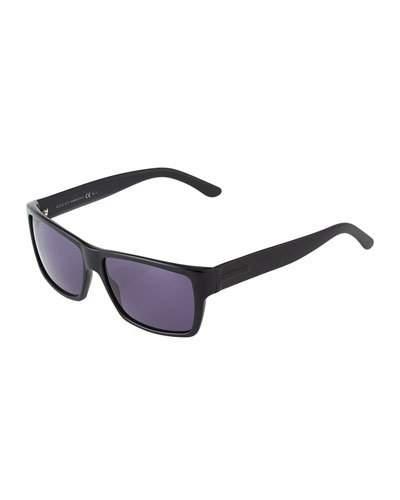 Rectangle Acetate Sunglasses, Black