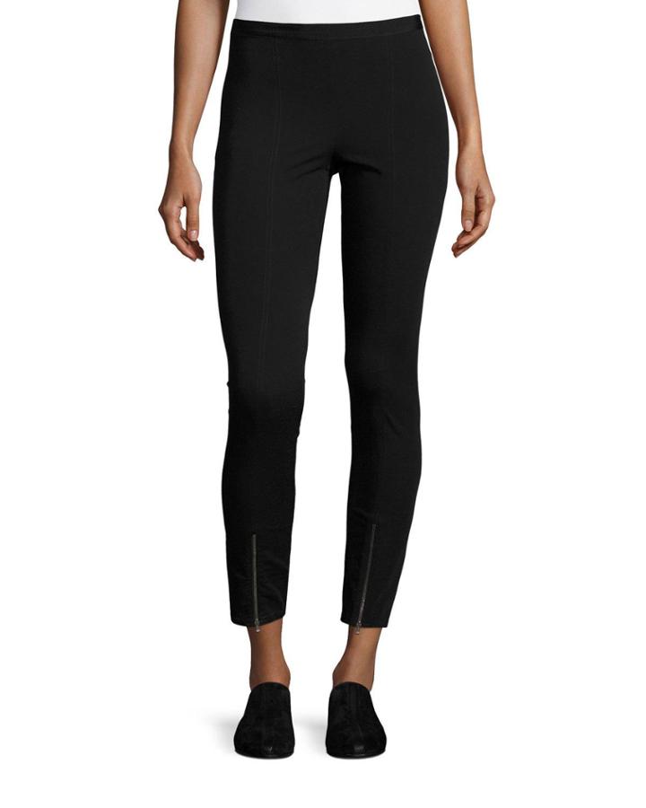 Ponte Zip-cuff Reflex Leggings, Black