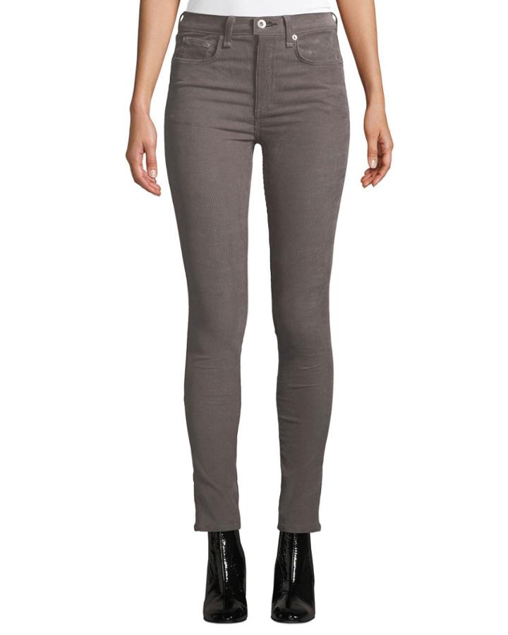 High-waist Corduroy Skinny Ankle Jeans