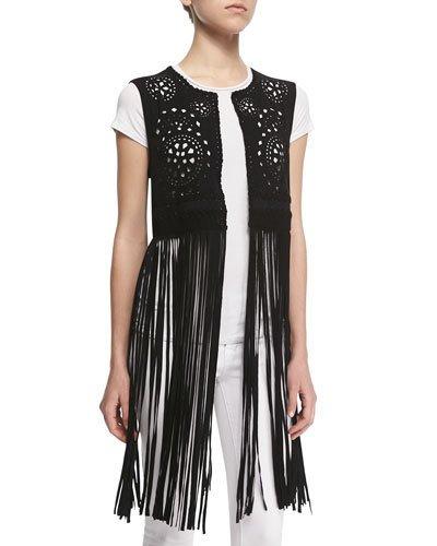 Laser-cut Long Fringe Vest