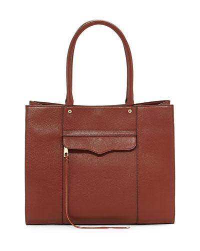 M.a.b. Medium Leather Tote Bag, Whiskey