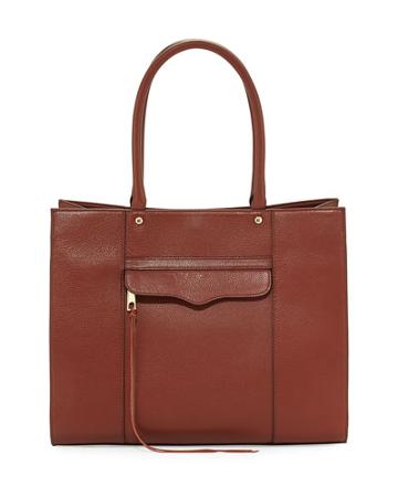 M.a.b. Medium Leather Tote Bag, Whiskey