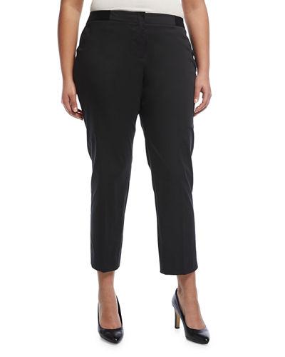 Slim-leg Cotton-blend Ankle Pants,