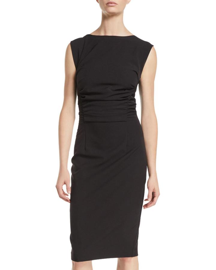 Side-ruched Cap-sleeve