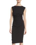 Side-ruched Cap-sleeve