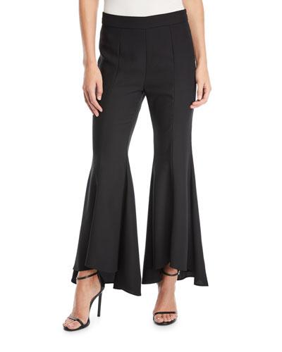 Flounce-hem Wide-leg Pants