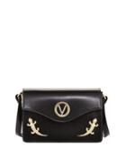 Jade Flap Lizard Shoulder Bag, Black