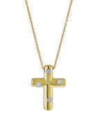 18k Diamond Cross Pendant Necklace