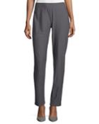 Petite Washable-crepe Straight-leg Pants, Ash