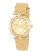 Escada Croc-embossed Ion Gold-plated Two-hand Vanessa Watch,