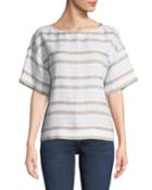 Zuri Striped Short-sleeve Blouse