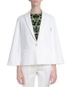 Cape-sleeve One-button Jacket, White