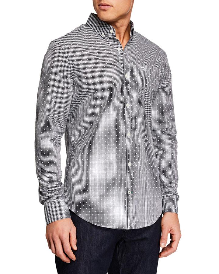 Men' Long-sleeve Mini Gingham