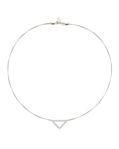 Triangular Diamond Pendant Necklace,