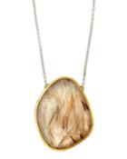 One-of-a-kind Amorphous Pendant Necklace, Quartz