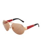 Oversized Acetate/metal Aviator