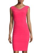 Sunburst Sheath Dress, Flare Red