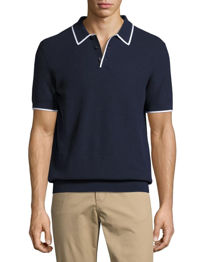Contrast-tip Cotton Polo