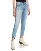 Miranda Bath Water Off-step Hem High Rise Skinny Jeans W/