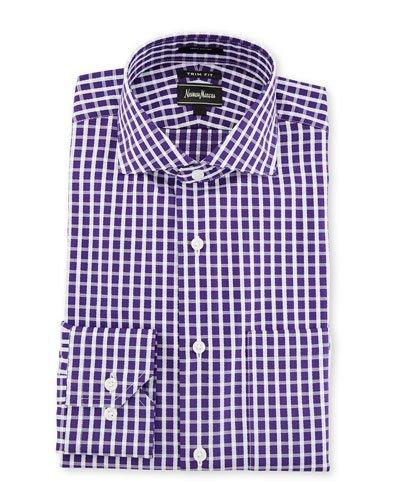 Trim-fit Regular-finish Grid-print Dress