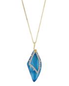 Crystal Encrusted Petal Pendant Necklace