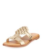 Findra Ii Flat Woven Metallic Leather