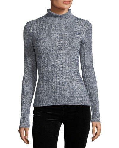 Mock-neck Textured-knit