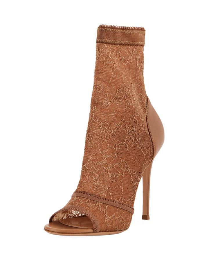 Stretch-lace High Booties