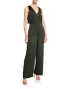 Tie-waist Open-back Jumpsuit