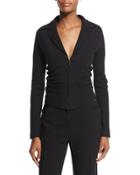 Talina Zip-front Fitted Jacket, Black