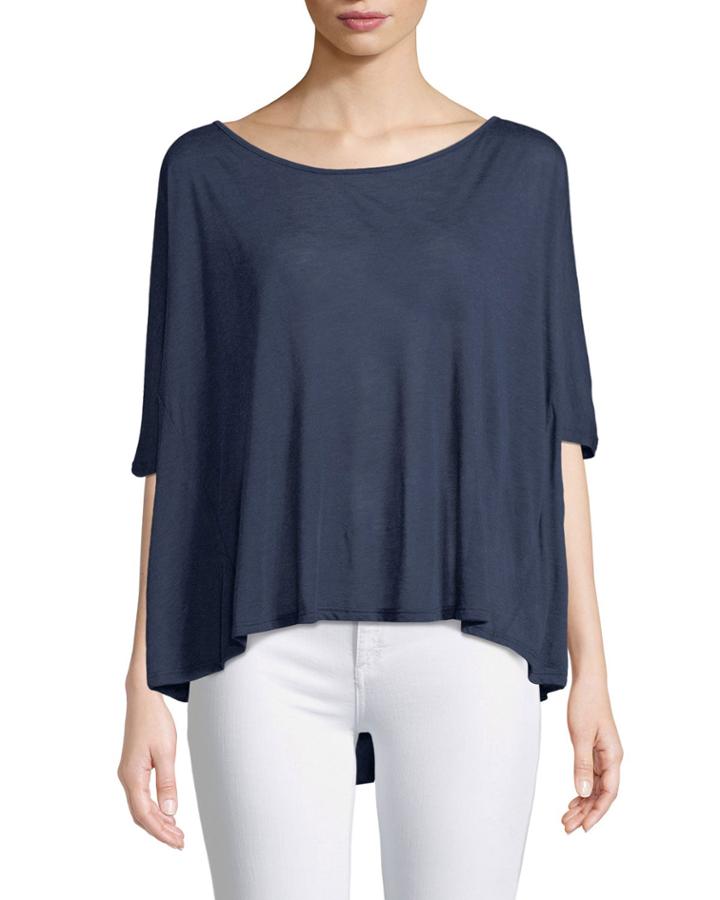 Half-sleeve Draped Jersey Tee