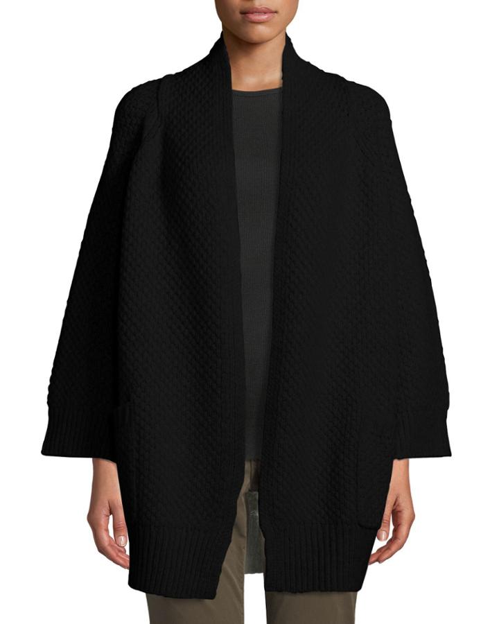 Wool-blend Marled Car Coat