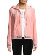 Robertson Zip-front Hooded Velour Jacket