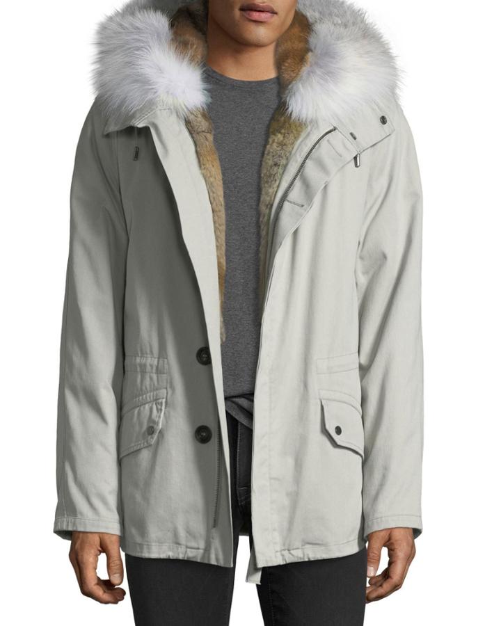 Fur-lined Cotton Jacket With Hood
