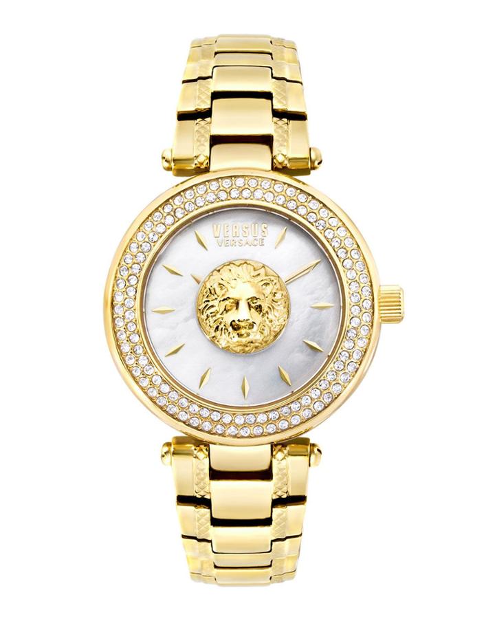 36mm Brick Lane Bracelet Watch W/ Crystals, Gold