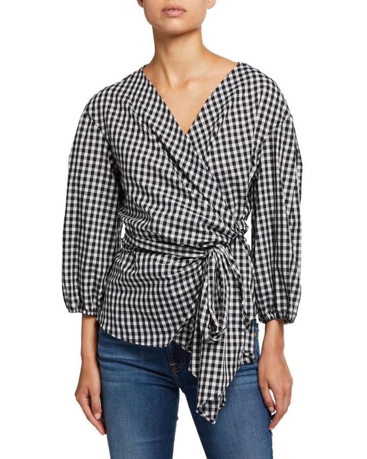 Gingham Wrap Top