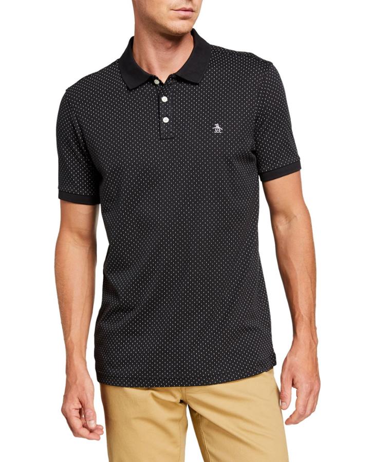 Men's Dobby-print Polo